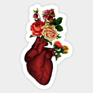 Floral Heart - Realistic Heart Sticker